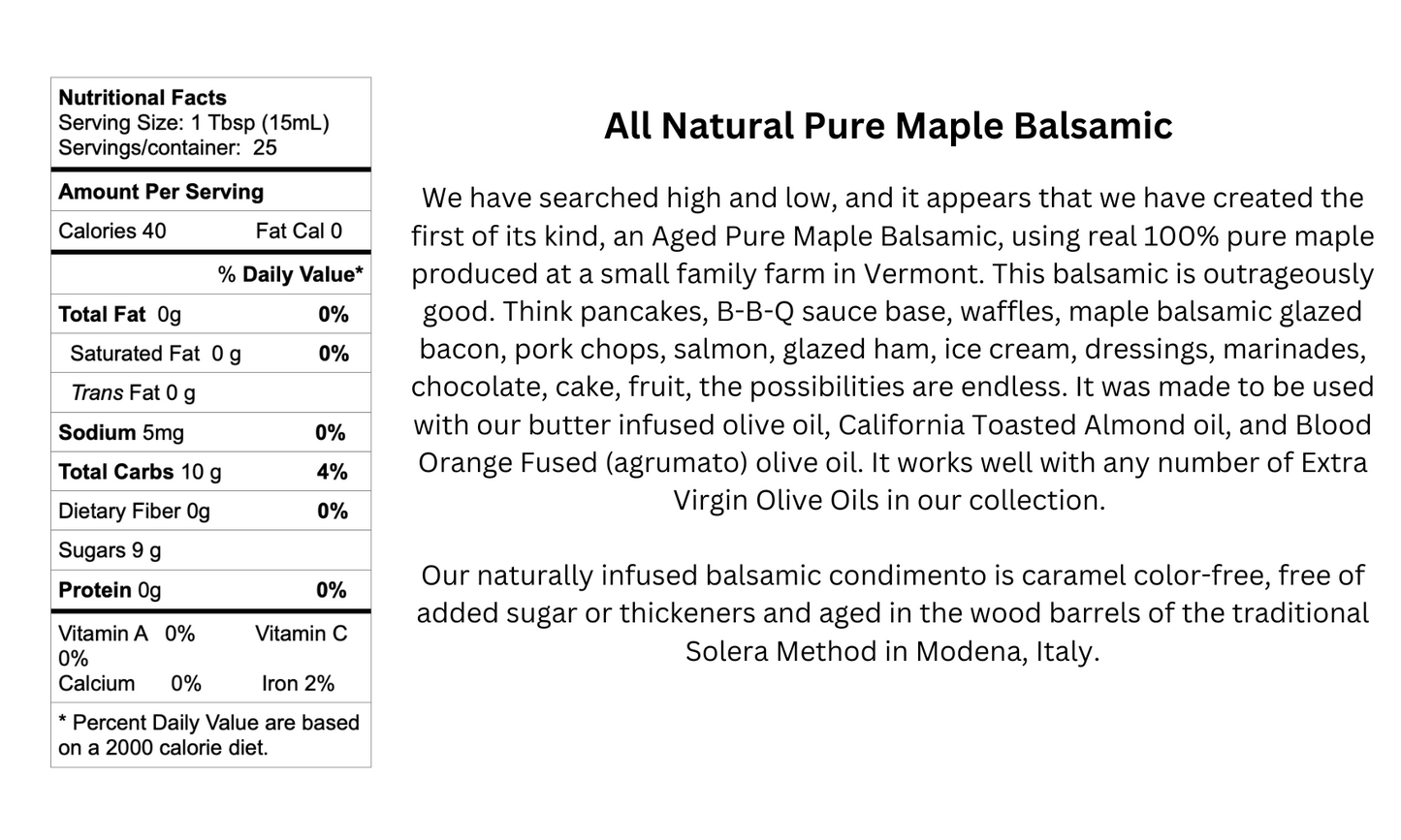 Maple Infused Dark Balsamic Vinegar