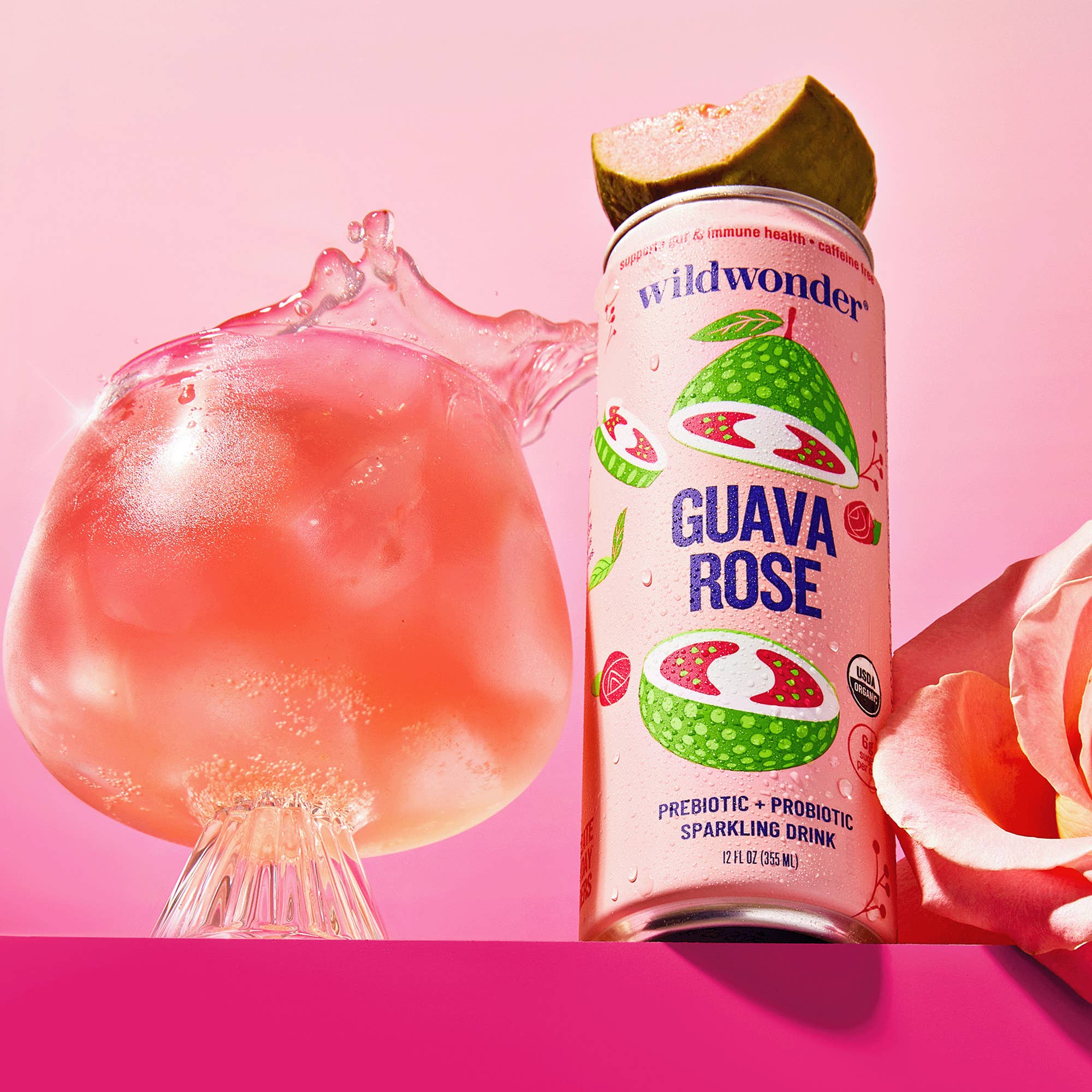 Guava Rose Sparkling Prebiotic + Probiotic Drink – Little Olive Co.