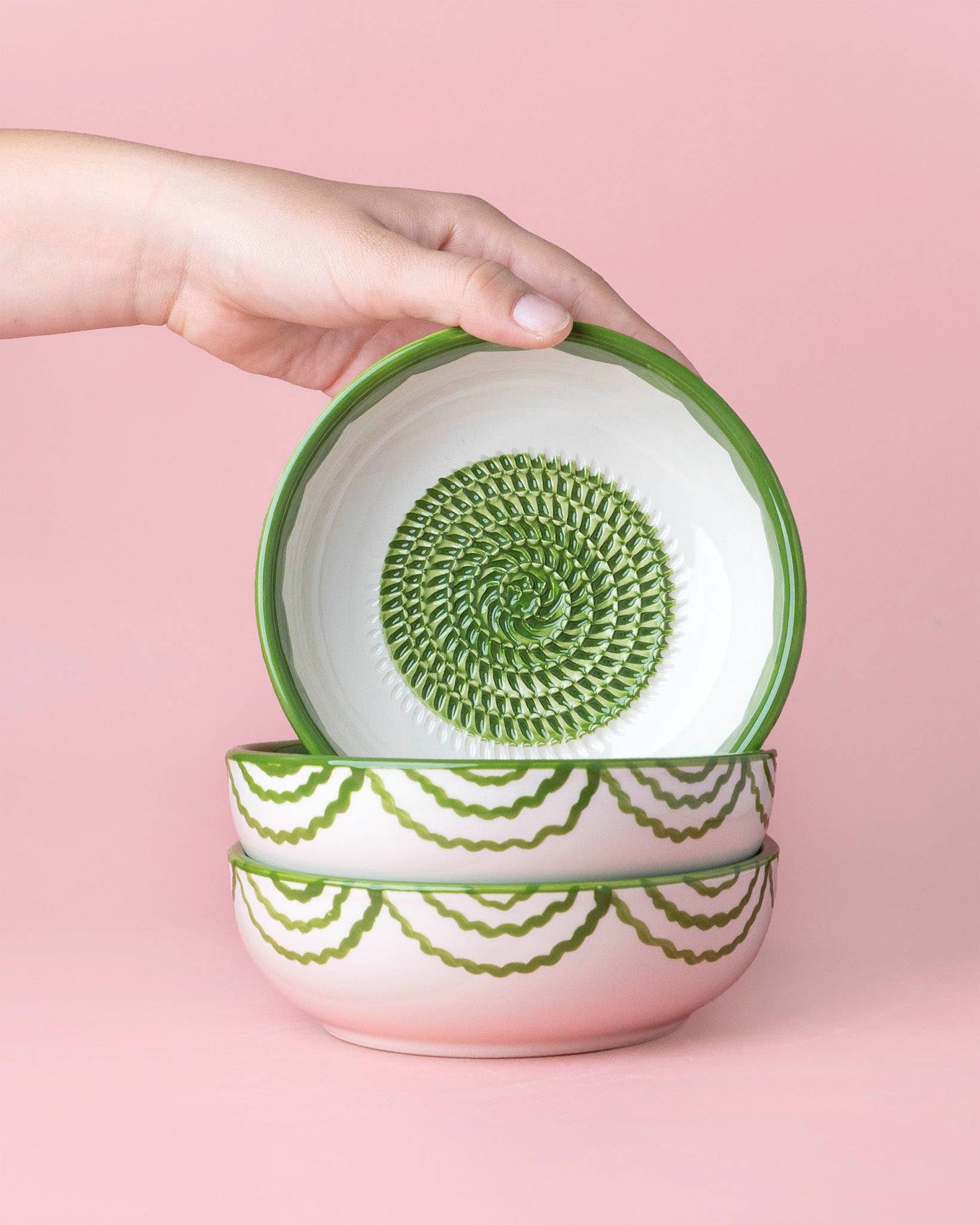 Garlic Grater Bowl - Medium Vintage Ceramic - Roots