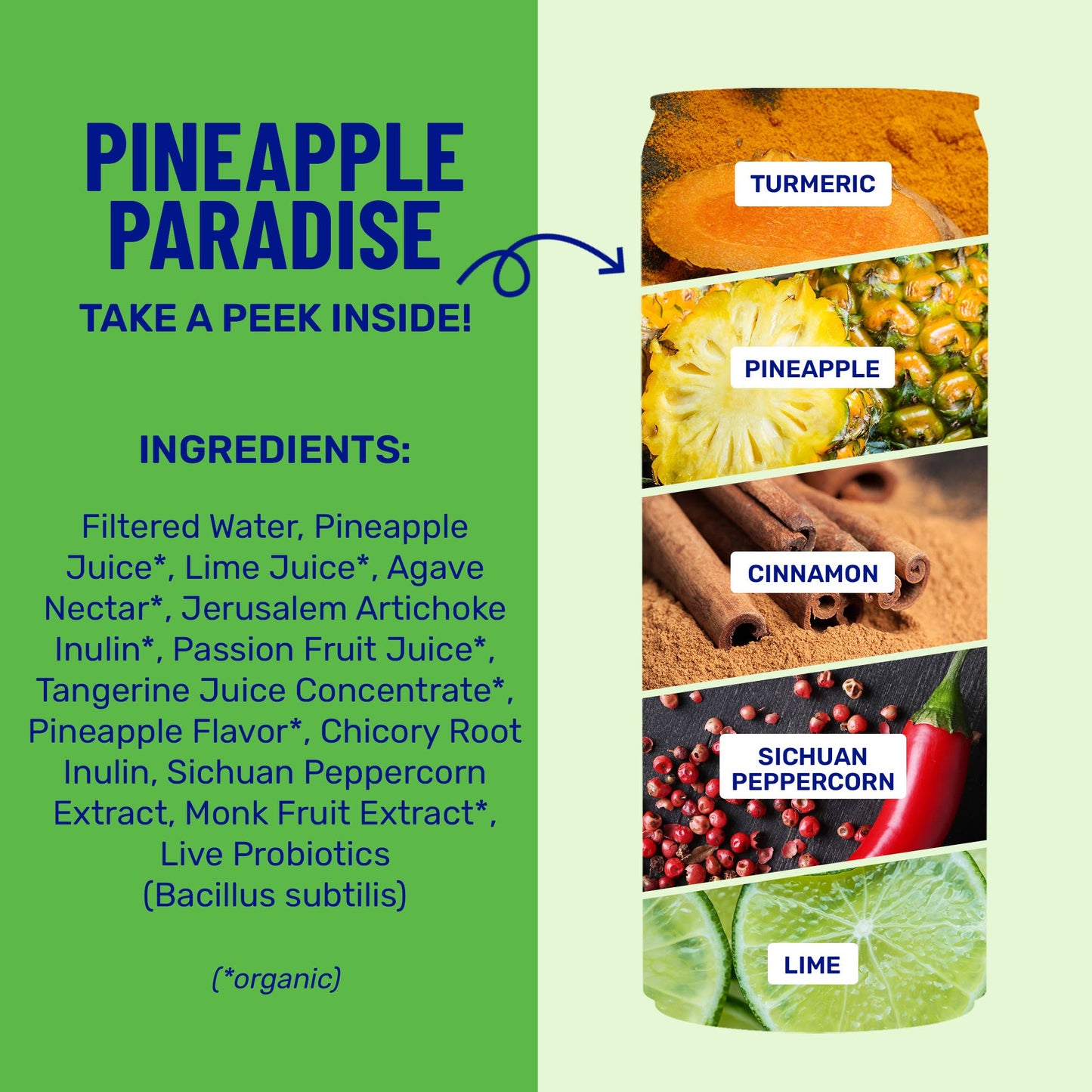 Pineapple Paradise Sparkling Prebiotic + Probiotic Drink