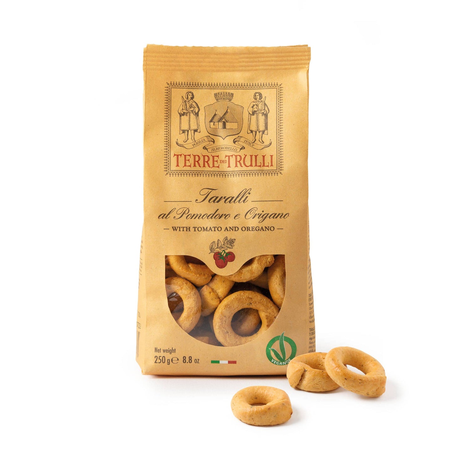 Pugliesi Taralli with Tomato and Oregano 250g - Made in Italy