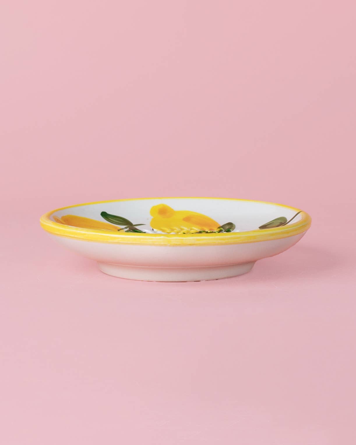 Ceramic Garlic Grater Plate - Small Yellow & White - Lemon