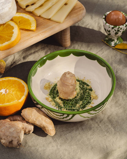 Garlic Grater Bowl - Medium Vintage Ceramic - Roots