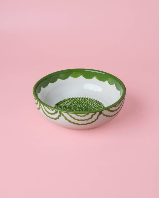 Garlic Grater Bowl - Medium Vintage Ceramic - Roots