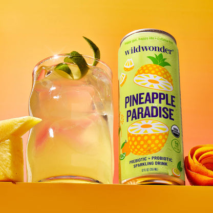 Pineapple Paradise Sparkling Prebiotic + Probiotic Drink