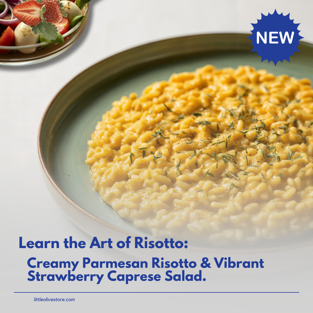New: Parmesan Risotto with Strawberry Caprese Salad