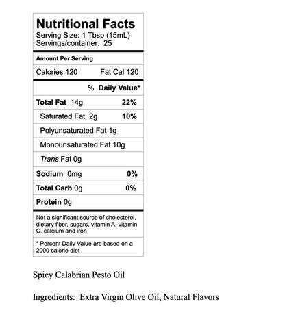 Spicy Calabrian Pesto Infused EVOO
