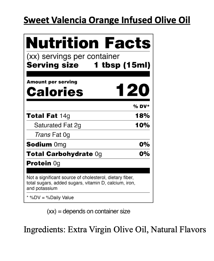 Sweet Valencia Orange Infused EVOO