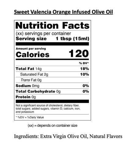 Sweet Valencia Orange Infused EVOO