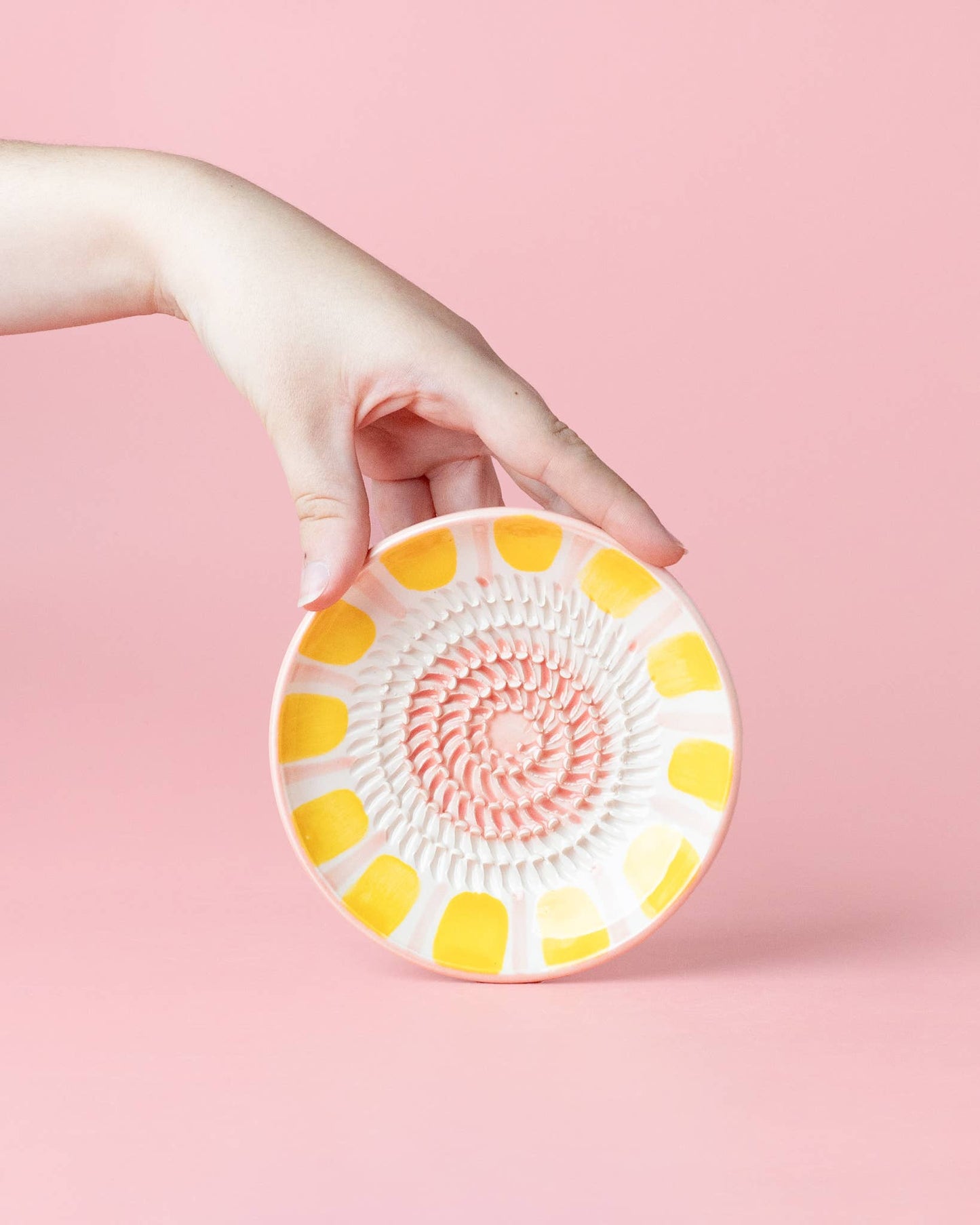 Small Ceramic Grater Plate / Pastel Pink VALENTINA