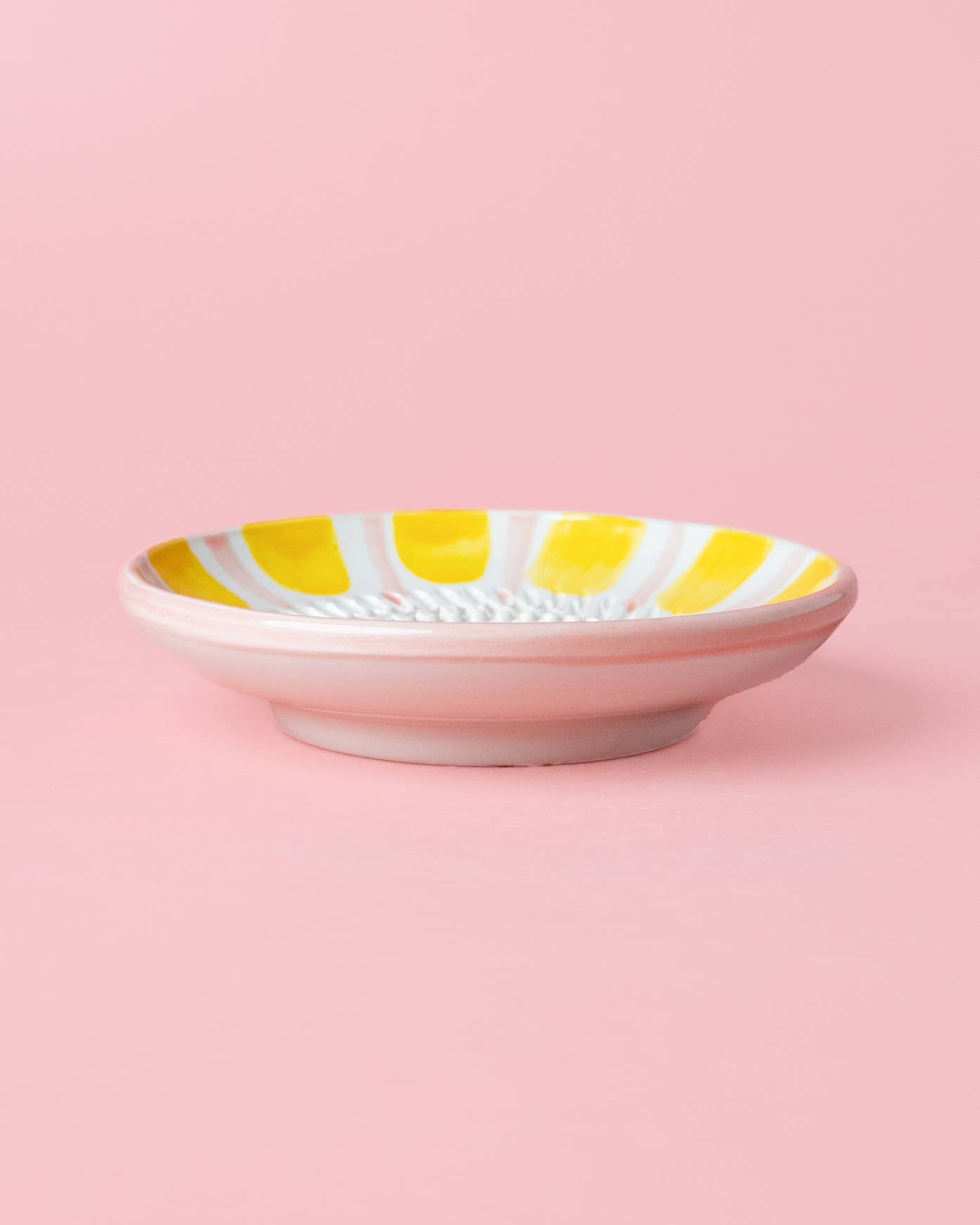 Small Ceramic Grater Plate / Pastel Pink VALENTINA