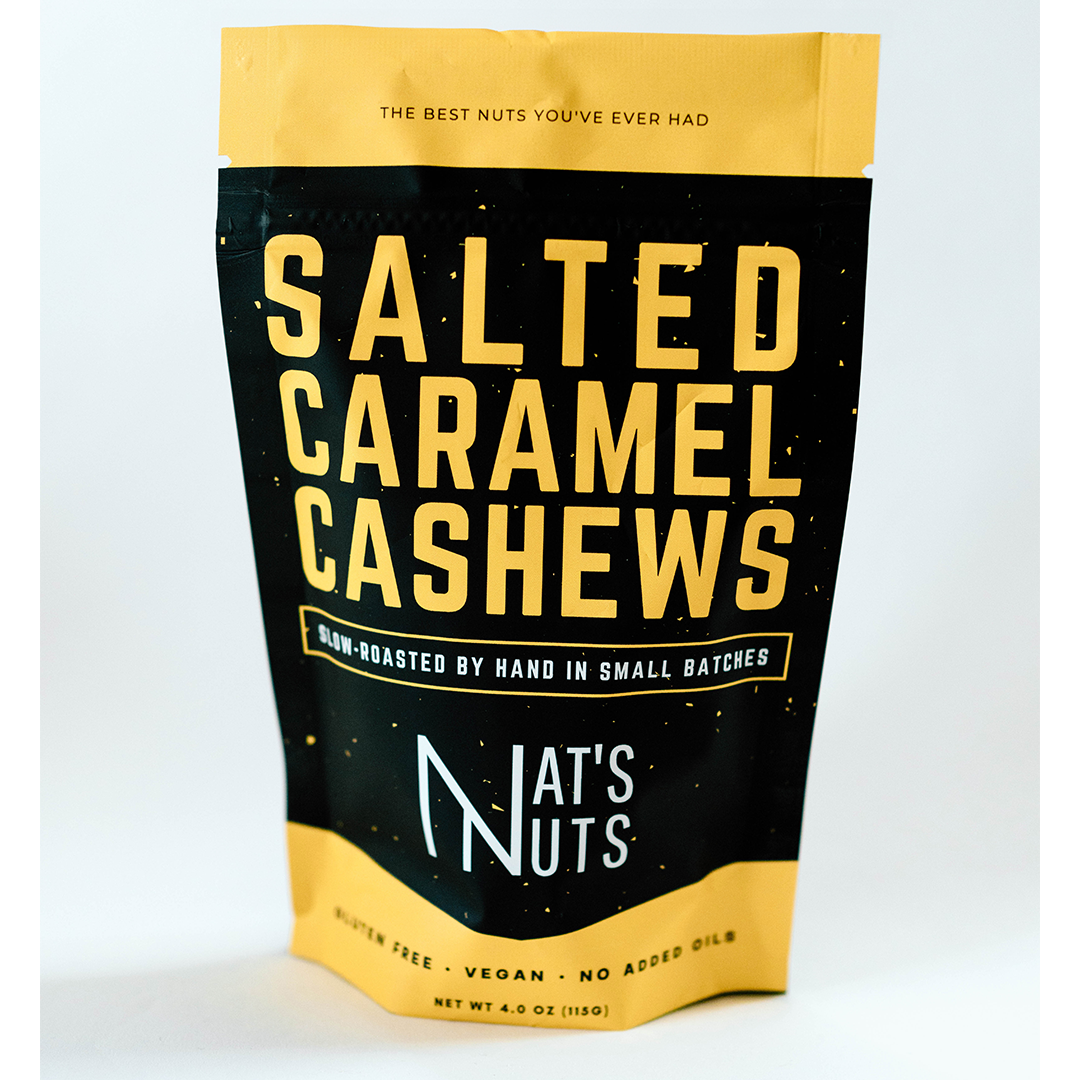 Nat's Nuts Salted Caramel Cashews, 4.0-oz