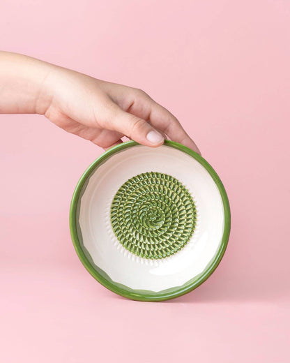 Garlic Grater Bowl - Medium Vintage Ceramic - Roots