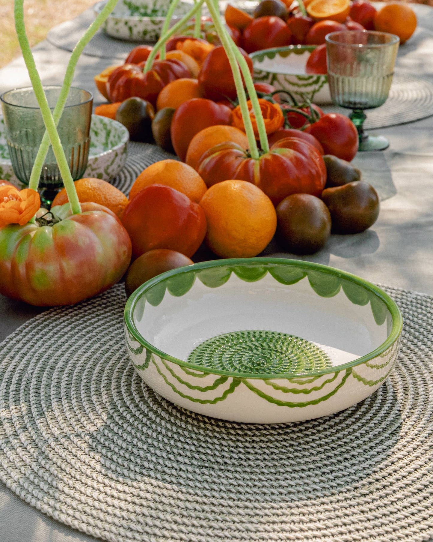 Garlic Grater Bowl - Medium Vintage Ceramic - Roots
