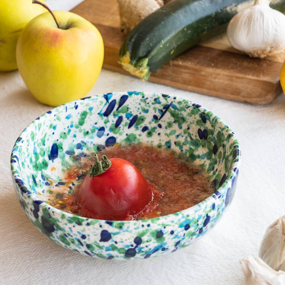 Ceramic Garlic Grater Plate - Medium Blue - Coral