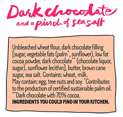 1 case of 18 Bars of Dark Chocolate Pinch of Sea Salt cookie