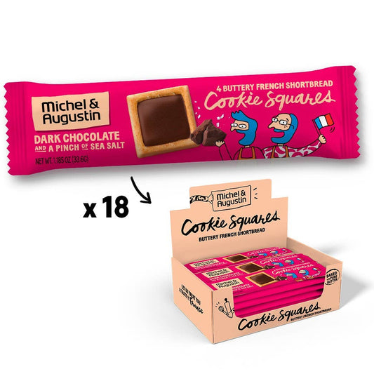 1 case of 18 Bars of Dark Chocolate Pinch of Sea Salt cookie